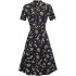 Women's Chic Crew Neck 3/4 Sleeve Party Back to School Dress